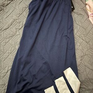 Navy Blue Adidas Boys Large shorts with White Accents